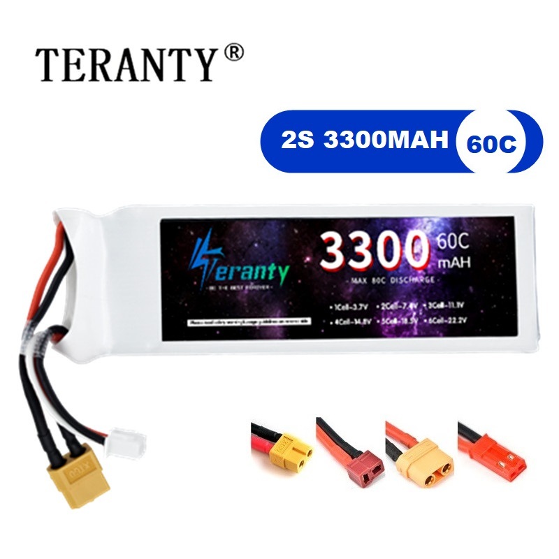 Rc Helicopter Battery - 2S 7.4V LiPo Battery 3300mAh 60C