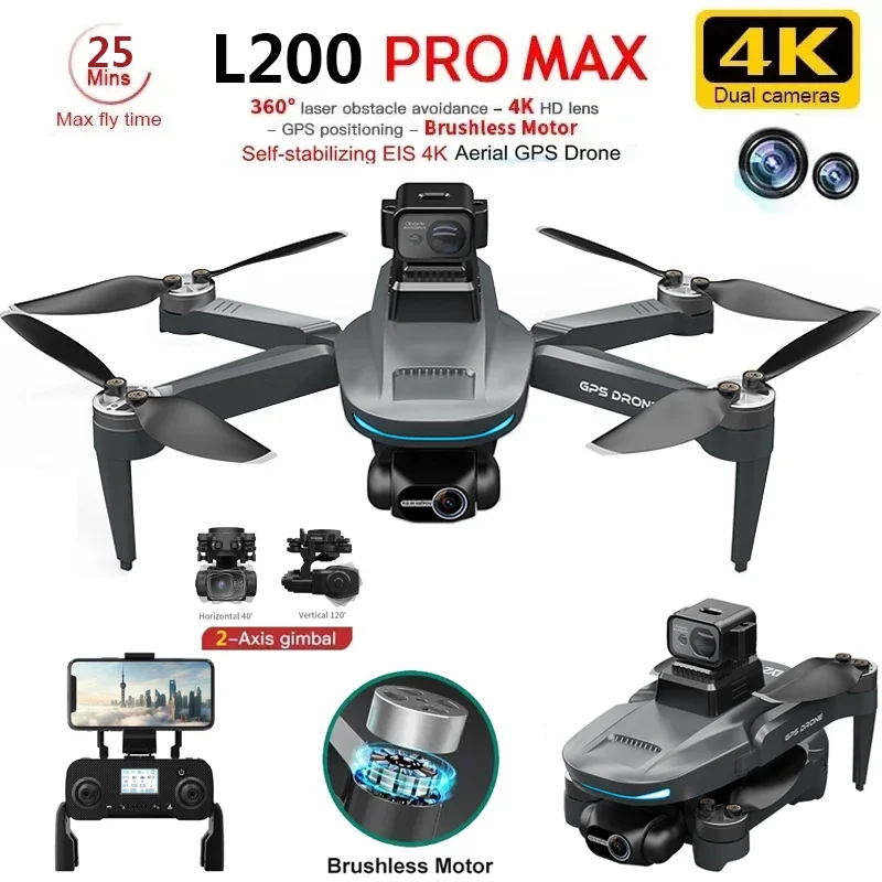 L200 PRO MAX Drone 4K 2-Axis P - مراجعة Rc Helicopter Case وسعره