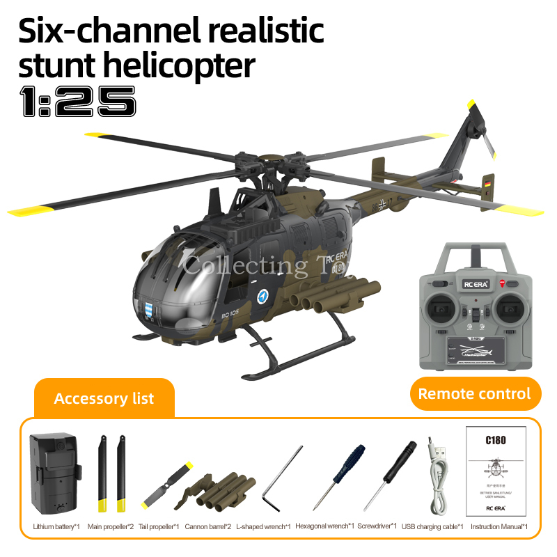 Rc Era C180 Bo105 1/25 Scale 6 - مراجعة Rc Helicopter Gyro وسعره
