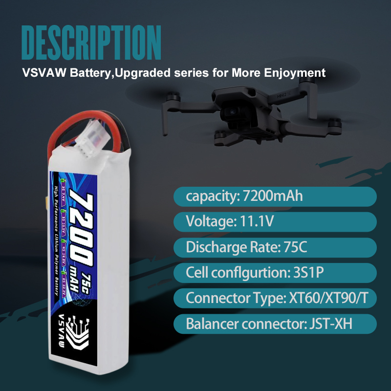 VSVAW 3S Lipo Battery 11.1V 72 - مراجعة Rc Helicopter Battery وسعره