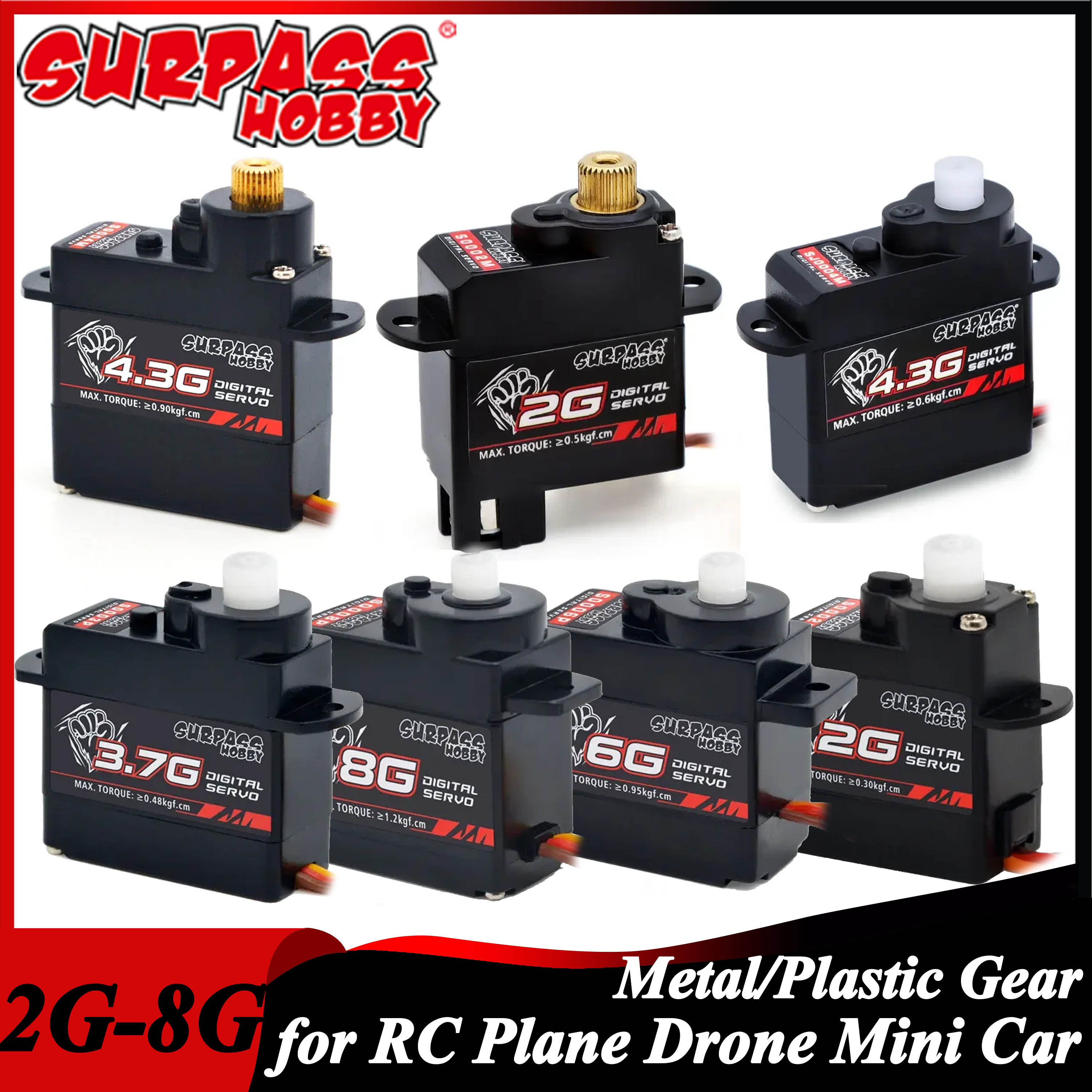 Surpass Hobby 2g 3.7g 4.3g 6g  - مراجعة Rc Helicopter Servo وسعره