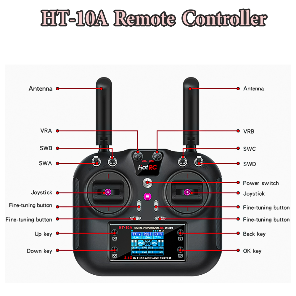 Hotrc HT-10A 2.4G 10CH Transmi - مراجعة Rc Helicopter Motor وسعره