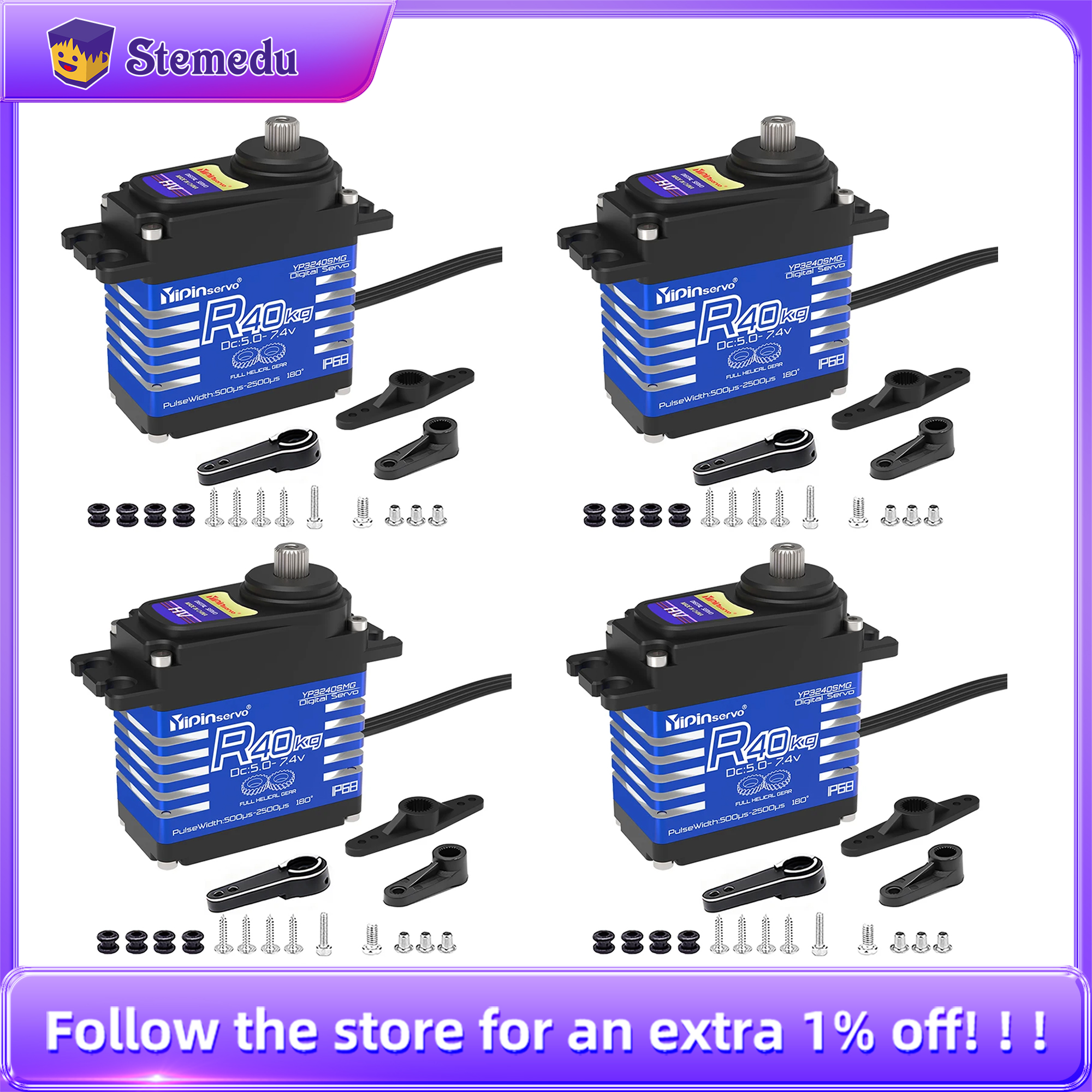 4PCS YiPinservo 40kg Metal Gea - مراجعة Rc Helicopter Servo وسعره