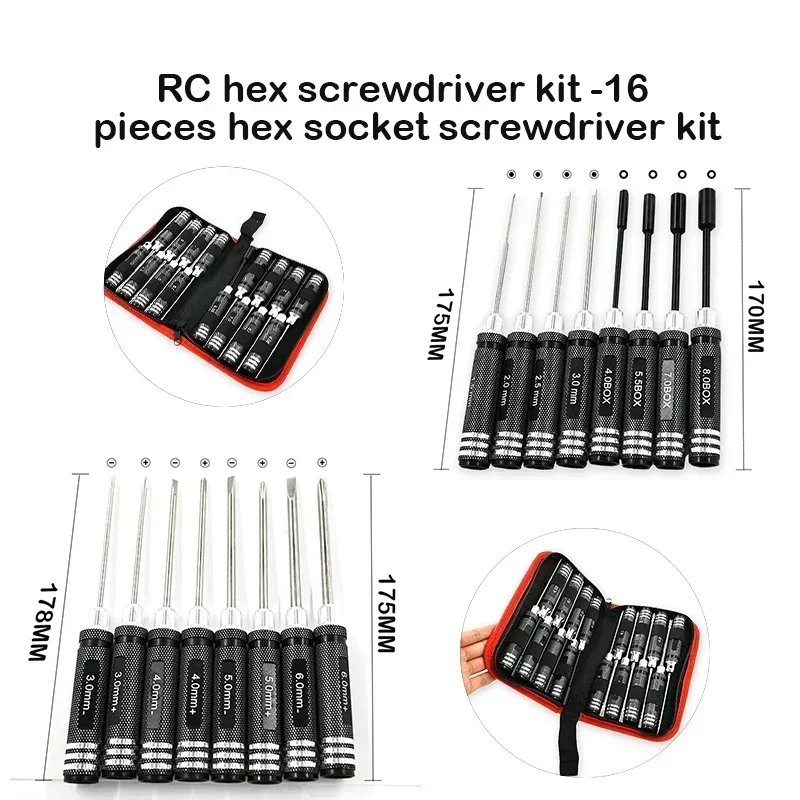 RC Hex Driver Set - 16pcs Hex  - مراجعة Rc Helicopter Tool Kit وسعره