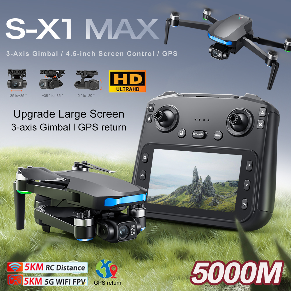 New S-X1 MAX Drone GPS 8K Prof - مراجعة Rc Helicopter Electric وسعره