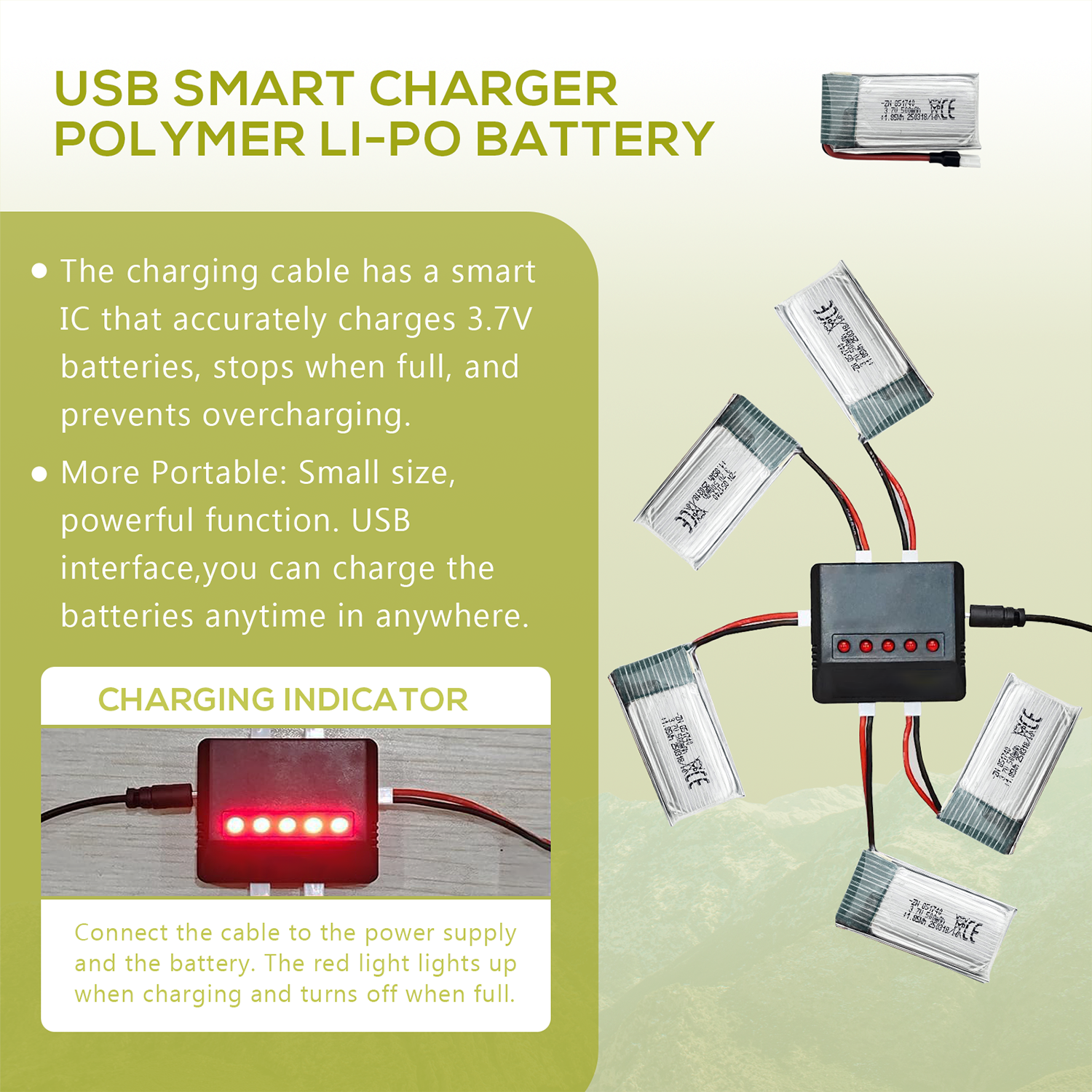 5Pcs 3.7V 500mAh LiPo Batterie - مراجعة Rc Helicopter Charger وسعره